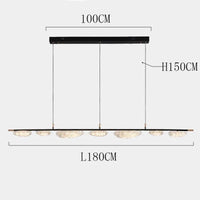 Lustre LED Moderne Design Extra-Long | Marco Lucetti 7 têtes / Gradation à distance RC