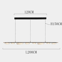 Lustre LED Moderne Design Extra-Long | Marco Lucetti 8 têtes / Gradation à distance RC