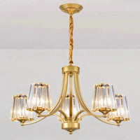 Lustre LED Moderne Design - Luminaire Décoratif d'Intérieur | Marco Lucetti Cristal doré à 5 têtes / Blanc froid