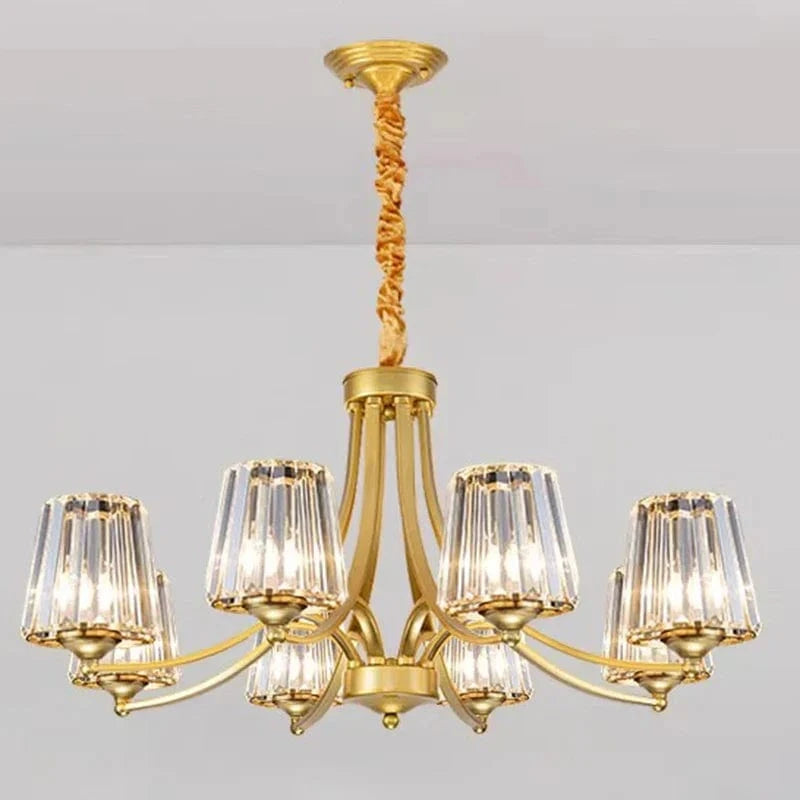 Lustre LED Moderne Design - Luminaire Décoratif d'Intérieur | Marco Lucetti Cristal doré à 8 têtes / Blanc froid