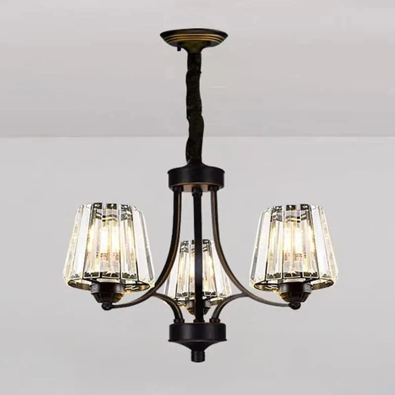 Lustre LED Moderne Design - Luminaire Décoratif d'Intérieur | Marco Lucetti Cristal noir à 3 têtes / Blanc froid