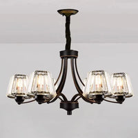 Lustre LED Moderne Design - Luminaire Décoratif d'Intérieur | Marco Lucetti Cristal noir à 6 têtes / Blanc froid