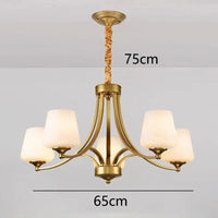 Lustre LED Moderne Design - Luminaire Décoratif d'Intérieur | Marco Lucetti Verre doré à 5 têtes / Blanc froid