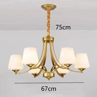 Lustre LED Moderne Design - Luminaire Décoratif d'Intérieur | Marco Lucetti Verre doré à 6 têtes / Blanc froid