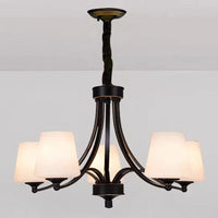 Lustre LED Moderne Design - Luminaire Décoratif d'Intérieur | Marco Lucetti Verre noir à 5 têtes / Blanc froid