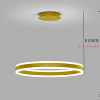 Lustre LED Moderne Dimmable pour Décoration Intérieure | Marco Lucetti Cadre doré / Dia80cm / Blanc froid 6000K