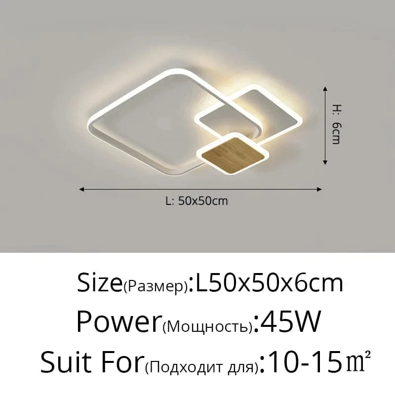 Lustre LED Moderne en Acrylique - Éclairage Intérieur | Marco Lucetti Carré D 50cm / Blanc froid, pas de télécommande