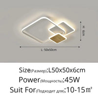 Lustre LED Moderne en Acrylique - Éclairage Intérieur | Marco Lucetti Carré D 50cm / Blanc froid, pas de télécommande