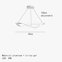 Lustre LED Moderne en Aluminium avec Cordon d'Anneau Irrégulier Ajustable | Marco Lucetti