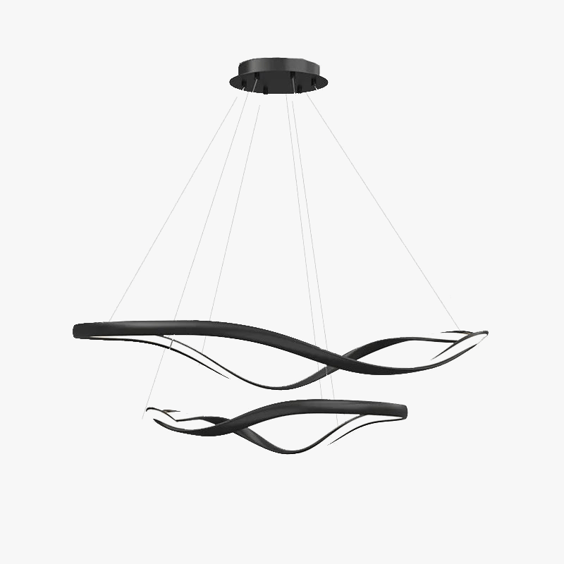 Lustre LED Moderne en Aluminium avec Cordon d'Anneau Irrégulier Ajustable | Marco Lucetti