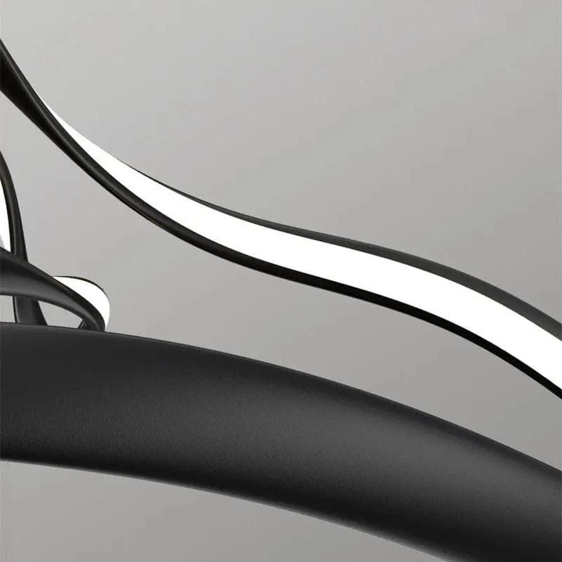 Lustre LED Moderne en Aluminium avec Cordon d'Anneau Irrégulier Ajustable | Marco Lucetti