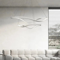 Lustre LED Moderne en Aluminium avec Cordon d'Anneau Irrégulier Ajustable | Marco Lucetti