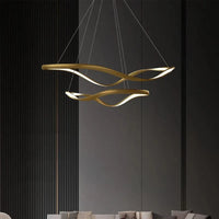 Lustre LED Moderne en Aluminium avec Cordon d'Anneau Irrégulier Ajustable | Marco Lucetti