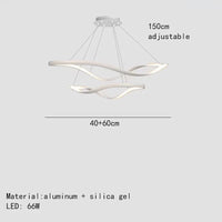 Lustre LED Moderne en Aluminium avec Cordon d'Anneau Irrégulier Ajustable | Marco Lucetti 40-60cm-Blanc / Lumière naturelle