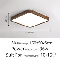 Lustre LED Moderne en Bois et Acrylique | Marco Lucetti Carré 50x50cm / Blanc froid