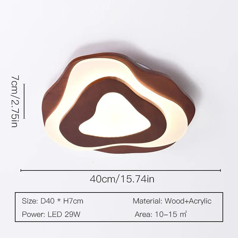 Lustre LED moderne en bois pour chalet loft intelligent : Éclairage raffiné et connecté | Marco Lucetti Modèle B-40cm / Lumière neutre