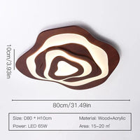 Lustre LED moderne en bois pour chalet loft intelligent : Éclairage raffiné et connecté | Marco Lucetti Modèle B-80 cm / Lumière neutre