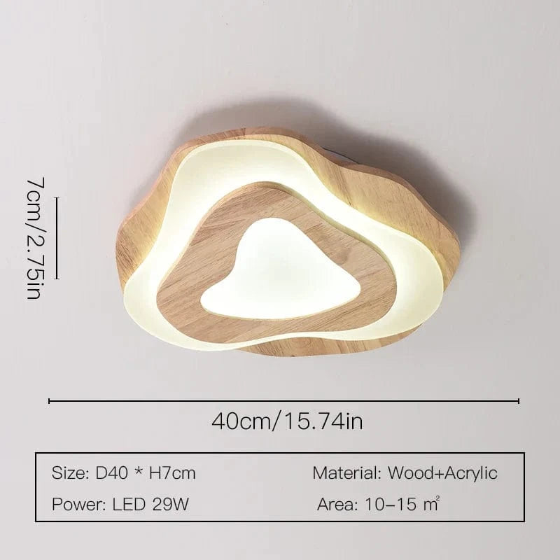 Lustre LED moderne en bois pour chalet loft intelligent : Éclairage raffiné et connecté | Marco Lucetti Style A-40 cm / Lumière chaude
