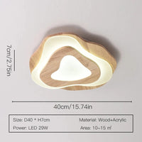 Lustre LED moderne en bois pour chalet loft intelligent : Éclairage raffiné et connecté | Marco Lucetti Style A-40 cm / Lumière chaude