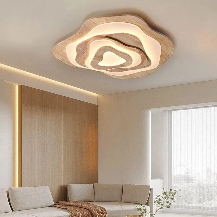 Lustre LED moderne en bois pour chalet loft intelligent : Éclairage raffiné et connecté | Marco Lucetti Style A-60 cm 1 / Lumière blanche