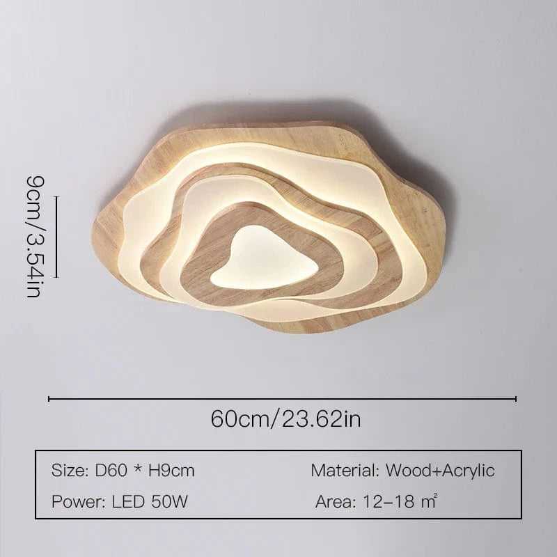 Lustre LED moderne en bois pour chalet loft intelligent : Éclairage raffiné et connecté | Marco Lucetti Style A-60 cm / Lumière neutre