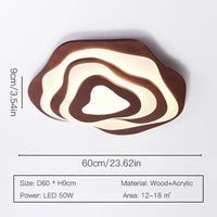 Lustre LED moderne en bois pour chalet loft intelligent : Éclairage raffiné et connecté | Marco Lucetti Style B-60 cm / Lumière neutre