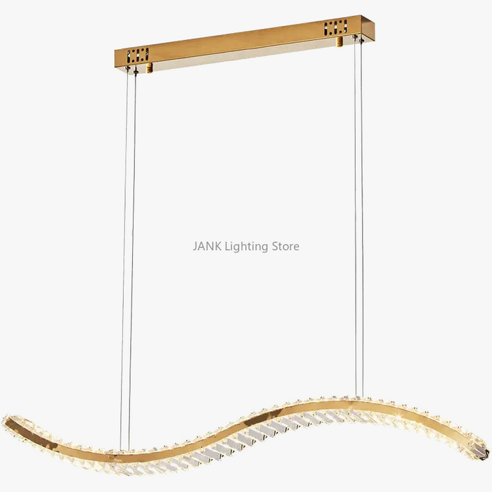 Lustre LED Moderne en Cristal de Luxe en Forme de S - Éclat Brillant