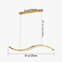 Lustre LED Moderne en Cristal de Luxe en Forme de S - Éclat Brillant | Marco Lucetti