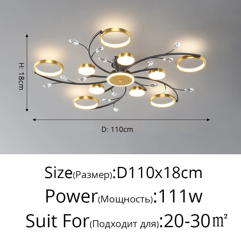 Lustre LED en cristal pour un éclairage intérieur contemporain