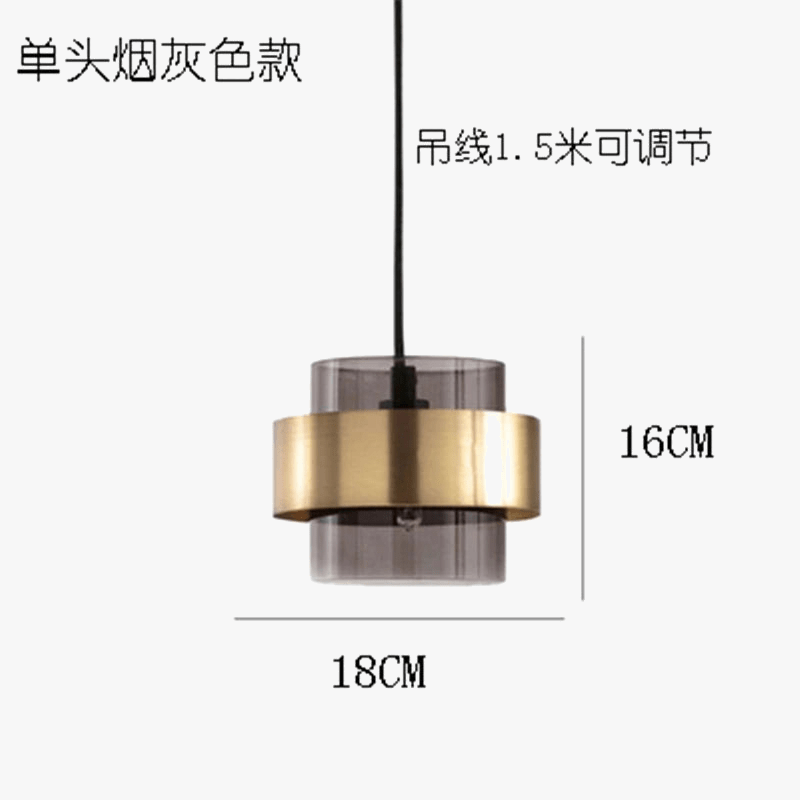 Lustre LED moderne en verre cylindrique de style nordique | Marco Lucetti
