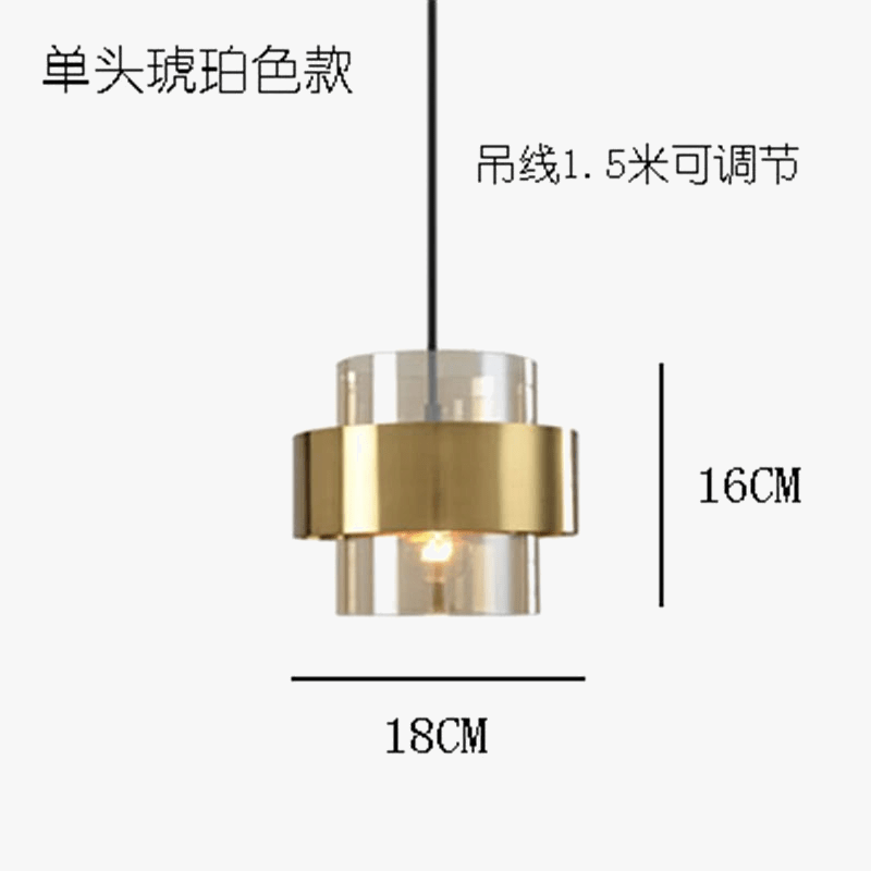 Lustre LED moderne en verre cylindrique de style nordique | Marco Lucetti