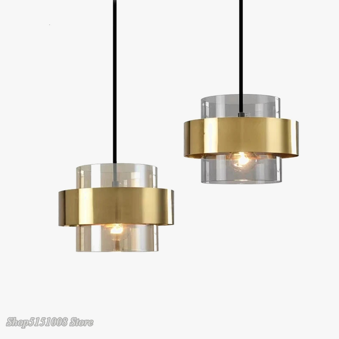 Lustre LED moderne en verre cylindrique de style nordique