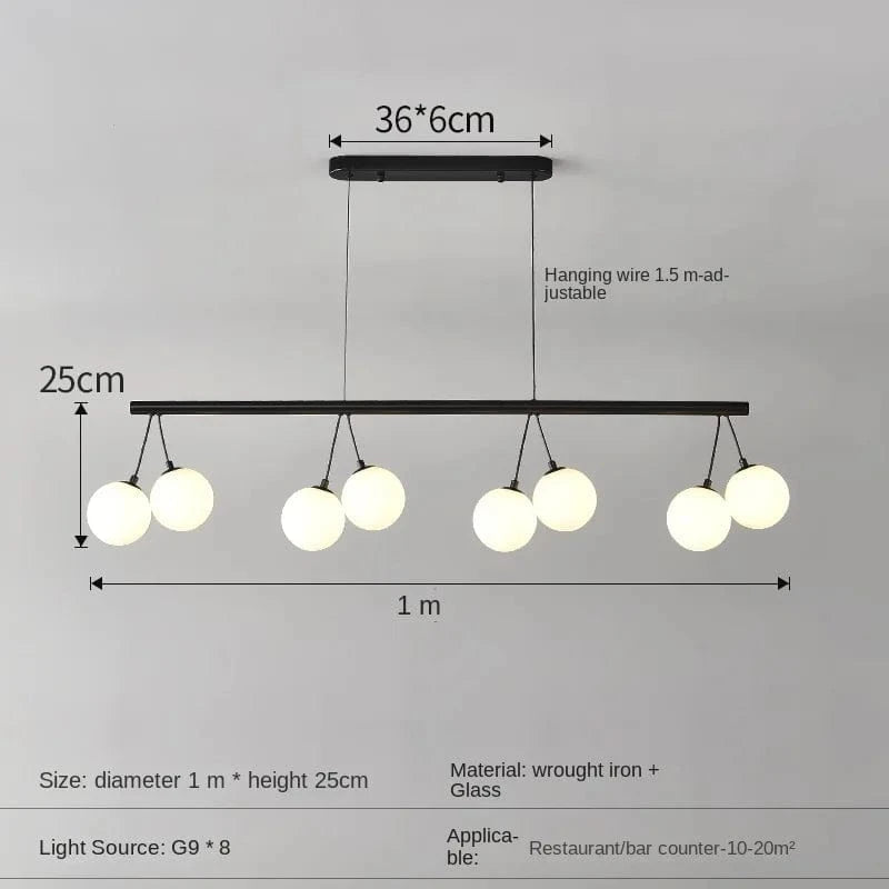 Lustre LED Moderne en Verre pour Décoration Intérieure Luxe | Marco Lucetti L100cm / Blanc froid