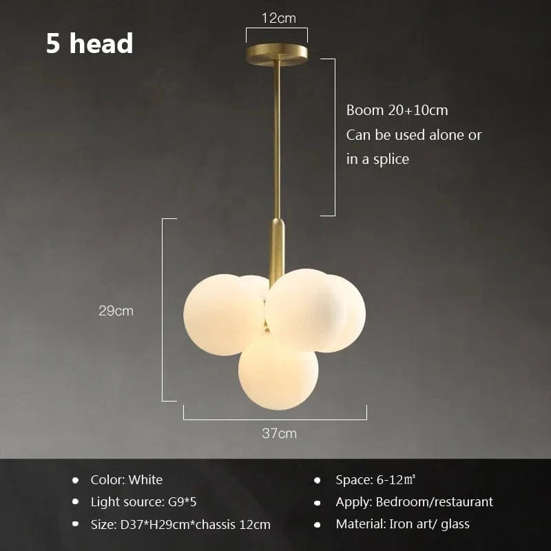 Lustre LED moderne en verre pour hôtel avec escaliers | Marco Lucetti 5A / Blanc froid