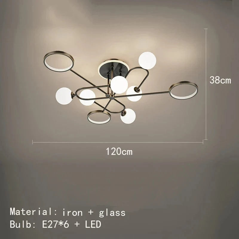 Lustre LED Moderne en Verre Suspendu - Livraison Directe | Marco Lucetti 10 lumières-noir / 3000K