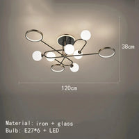 Lustre LED Moderne en Verre Suspendu - Livraison Directe | Marco Lucetti 10 lumières-noir / 3000K