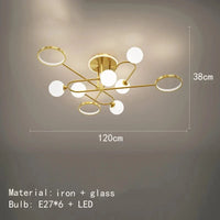 Lustre LED Moderne en Verre Suspendu - Livraison Directe | Marco Lucetti 10 lumières-or / 3000K