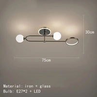 Lustre LED Moderne en Verre Suspendu - Livraison Directe | Marco Lucetti 4 lumières-noir / 3000K