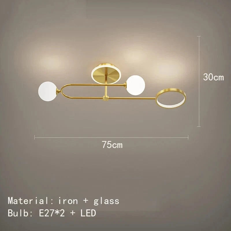 Lustre LED Moderne en Verre Suspendu - Livraison Directe | Marco Lucetti 4 lumières-or / 5000K