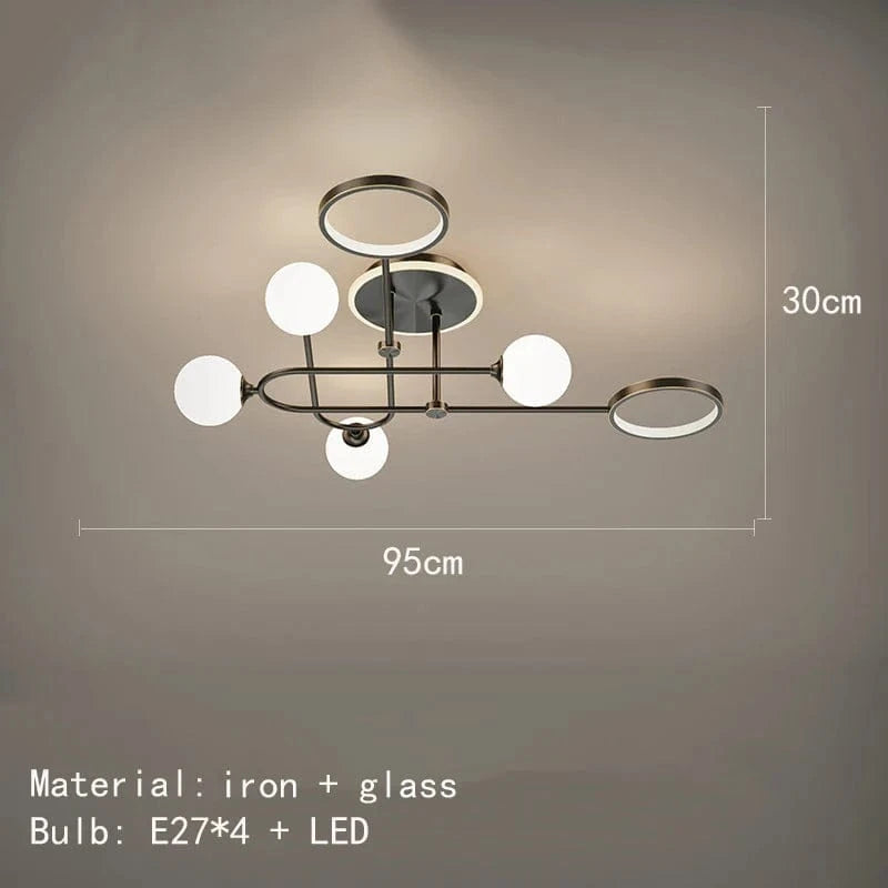 Lustre LED Moderne en Verre Suspendu - Livraison Directe | Marco Lucetti 7 lumières-noir / 3000K