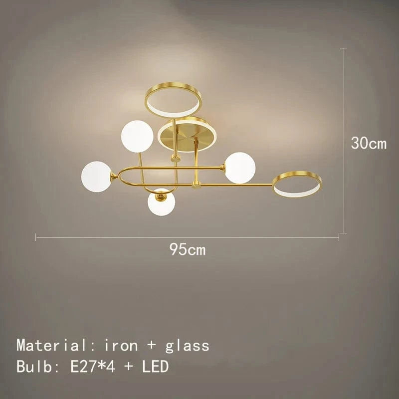 Lustre LED Moderne en Verre Suspendu - Livraison Directe | Marco Lucetti 7 lumières-or / 5000K