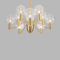 Lustre LED moderne "Golden Spider" | Marco Lucetti 9 ampoules - D70cm / Chaude