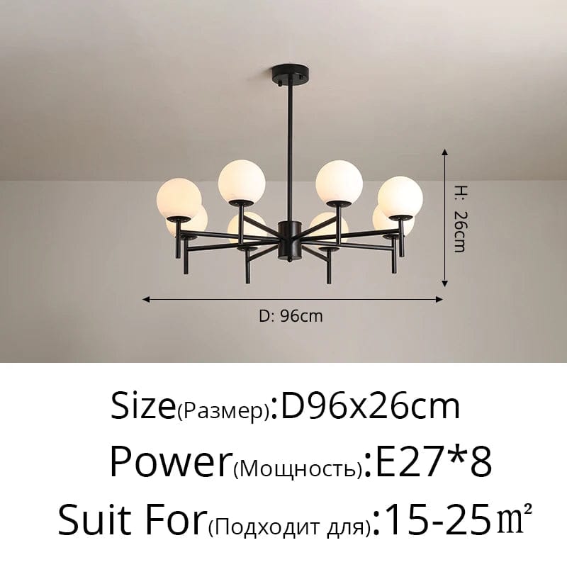 Lustre LED moderne médiéval avec boule de verre "Haricot Magique" | Marco Lucetti