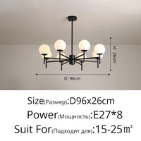 Lustre LED moderne médiéval avec boule de verre "Haricot Magique" | Marco Lucetti