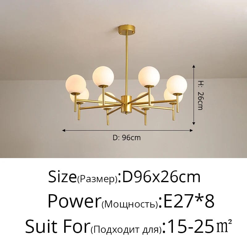 Lustre LED moderne médiéval avec boule de verre "Haricot Magique" | Marco Lucetti