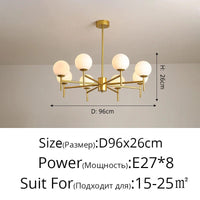 Lustre LED moderne médiéval avec boule de verre "Haricot Magique" | Marco Lucetti