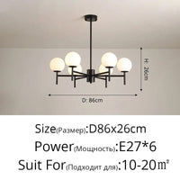 Lustre LED moderne médiéval avec boule de verre "Haricot Magique" | Marco Lucetti