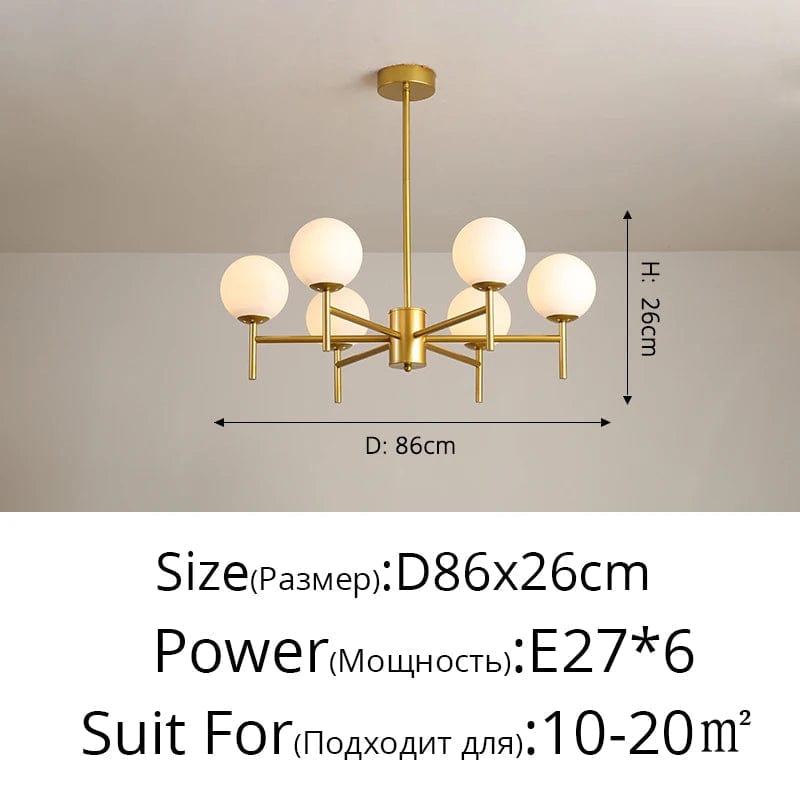 Lustre LED moderne médiéval avec boule de verre "Haricot Magique" | Marco Lucetti