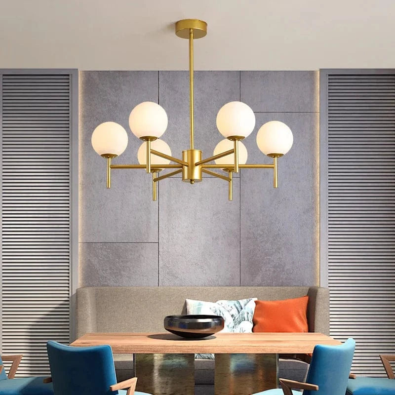 Lustre LED moderne médiéval avec boule de verre "Haricot Magique" | Marco Lucetti