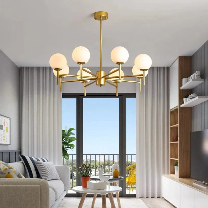 Lustre LED moderne médiéval avec boule de verre "Haricot Magique" | Marco Lucetti